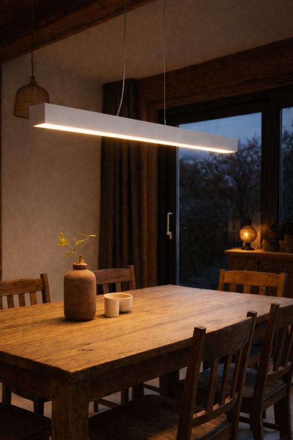 Lámpara LED Lineal Colgante 2m 40W Luz Cálida