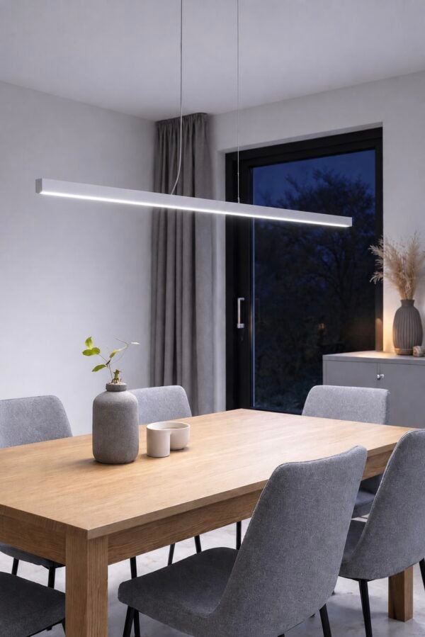 Lampara colgante 2m sobre mesa de comedor