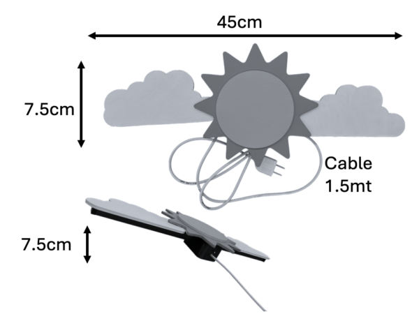 dimensiones lampara aplique sunshine